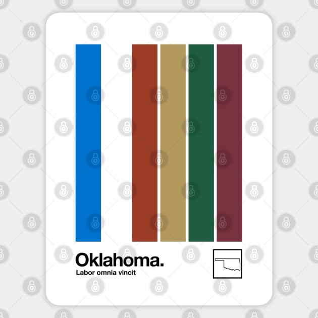 Oklahoma // Original Minimalist Artwork Poster Design Sticker by DankFutura